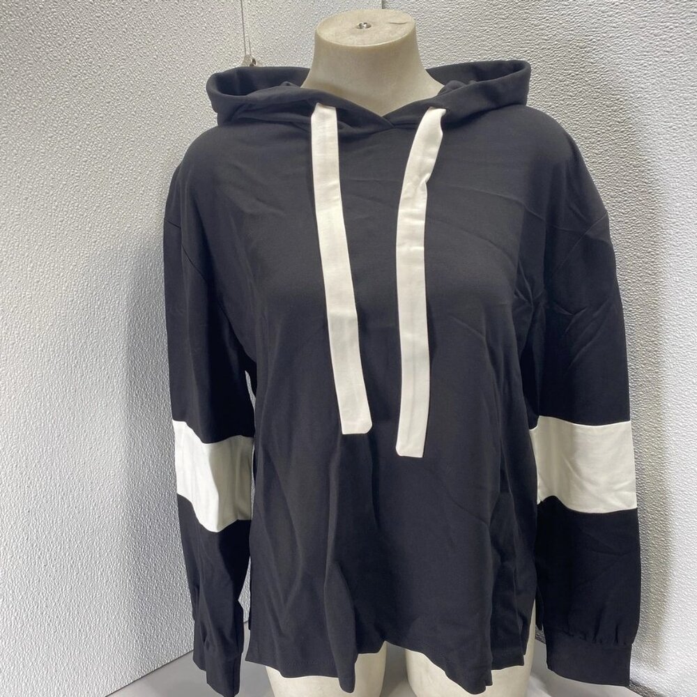 Imperial Women's Colorblock Hoodie Size M | Black & Cream Hooded Sweatshirt
